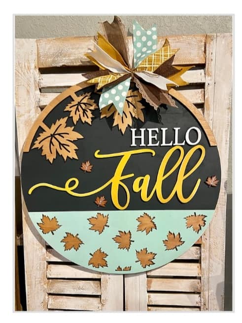 Hello Fall Leaves cut out 
