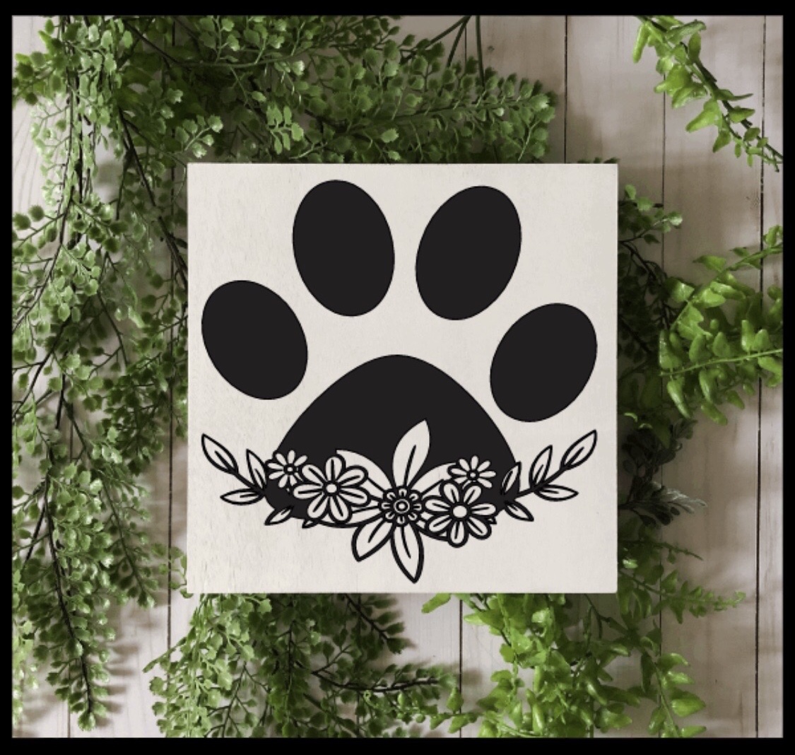 Pawprint floral 12x12